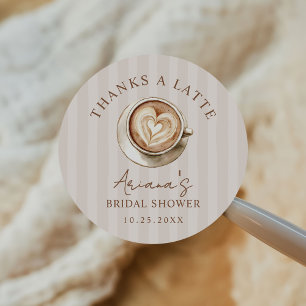 Coffee Themed Bridal Shower Classic Round Sticker