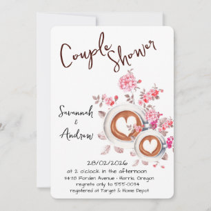 Coffee Themed Couple Shower Invitation