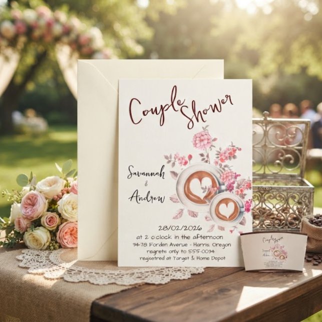 Coffee Themed Couple Shower Invitation (Creator Uploaded)