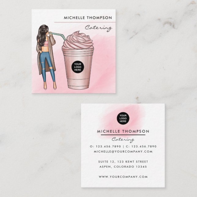 Coffee themed Food Catering Business Card (Front/Back)