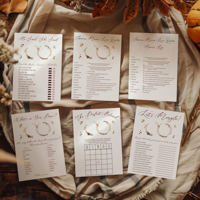 Coffee Themed He Said, She Said Bridal Shower Game Notepad (Creator Uploaded)