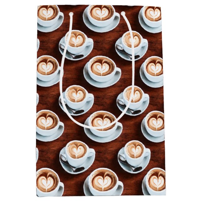Coffee Themed Prints Medium Gift Bag (Front)