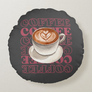 coffee themed throw pillow