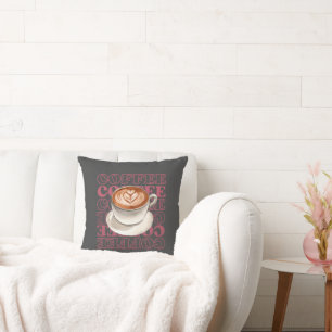 coffee themed throw pillow