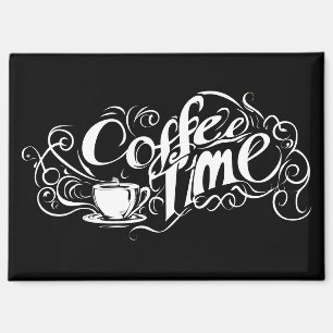 Coffee Time Abstract Slogan Magnet