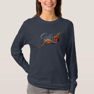 Coffee Time Calligraphy & Splash Stream Coffee T-Shirt