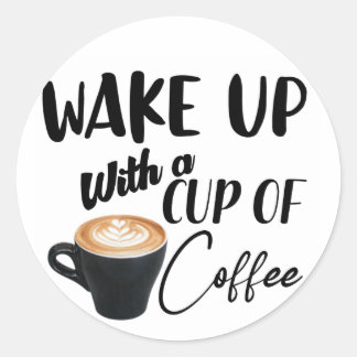 coffee time classic round sticker