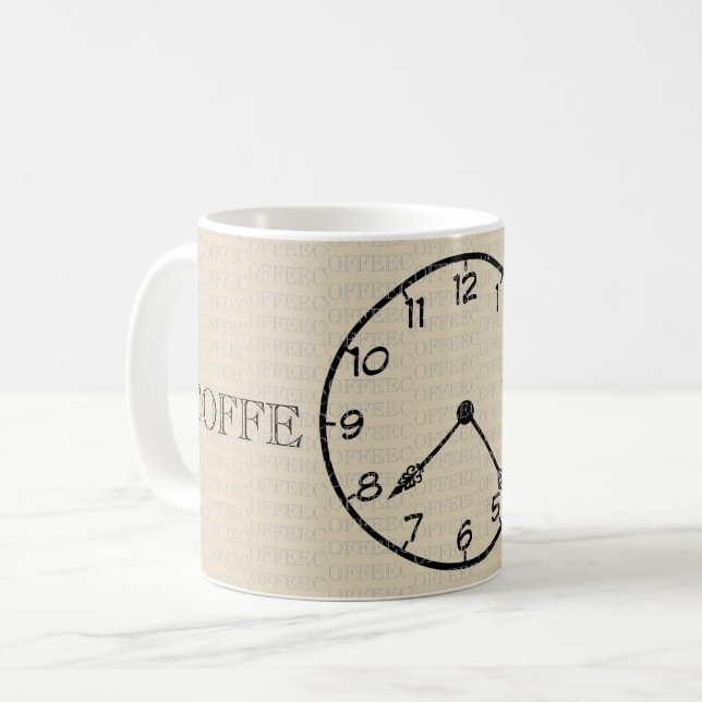 Coffee Time Clock Mug (Front Left)