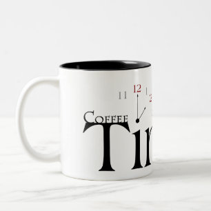 Coffee Time Clock Two-Tone Coffee Mug