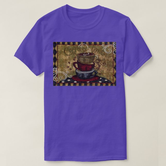Coffee Time Coffee Cups Stacked Up T-Shirt (Design Front)