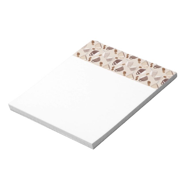 Coffee Time Cups Brown Grains Caffeine Lover Drink Notepad (Rotated)