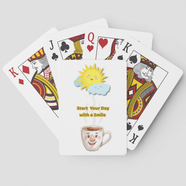 Coffee Time – Cute Smiling Cup Playing Cards (Back)