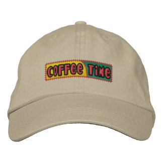 Coffee Time Embroidered Hat