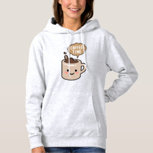 coffee time funny kawaii coffee hoodie