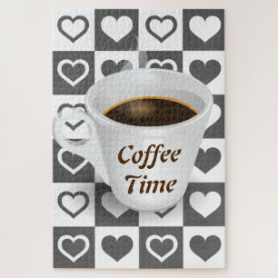 Coffee Time & Hearts Jigsaw Puzzle