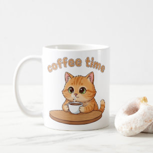Coffee Time Kitty Mug   Gift For Cat Lovers