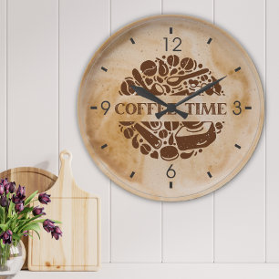 Coffee time large clock