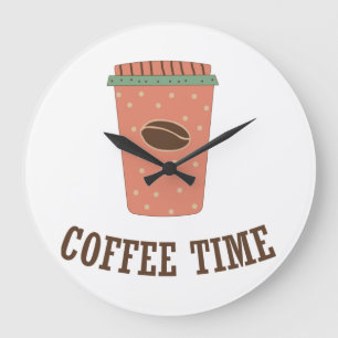 coffee time large clock