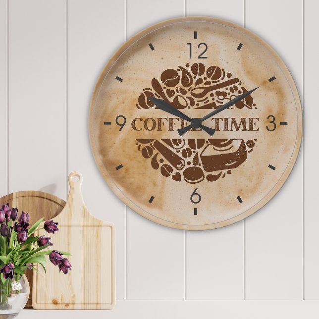 Coffee Time | Milk Foam | Kitchen Large Clock (Creator Uploaded)