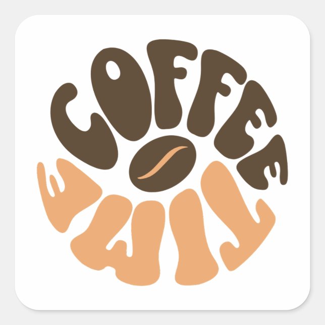 Coffee Time - Morning Brew Square Sticker (Front)