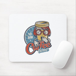 Coffee Time Retro Coffee Lover Vintage Caffeine Mouse Pad