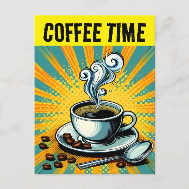 COFFEE TIME RETRO POSTCARD (Front)