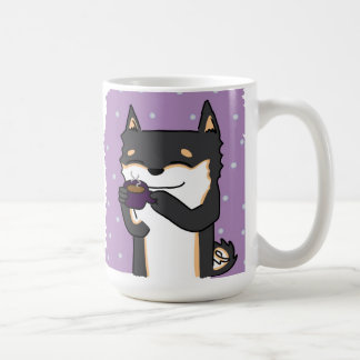 Coffee Time Shiba! - Black and Tan Mug