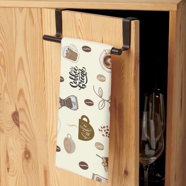 Coffee time vintage kitchen towel  (Thirds Fold)