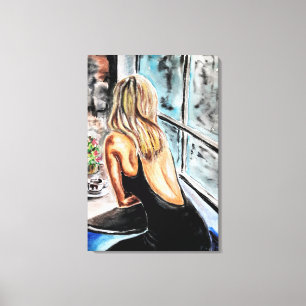 Coffee Time - Watercolor Painting Canvas Print
