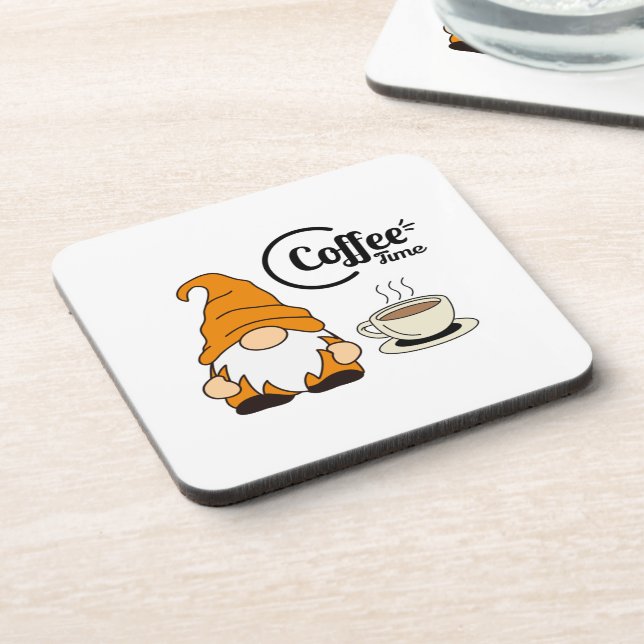 Coffee Time with a Gnome on a  Coaster (Left Side)