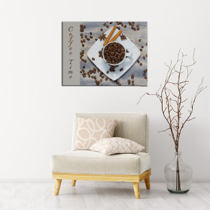 Coffee time with beans and cup Fine Art Photo Poster