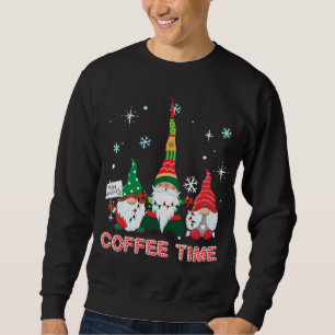 Coffee Times With Three Gnomes Merry Christmas Cos Sweatshirt