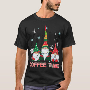 Coffee Times With Three Gnomes Merry Christmas Cos T-Shirt
