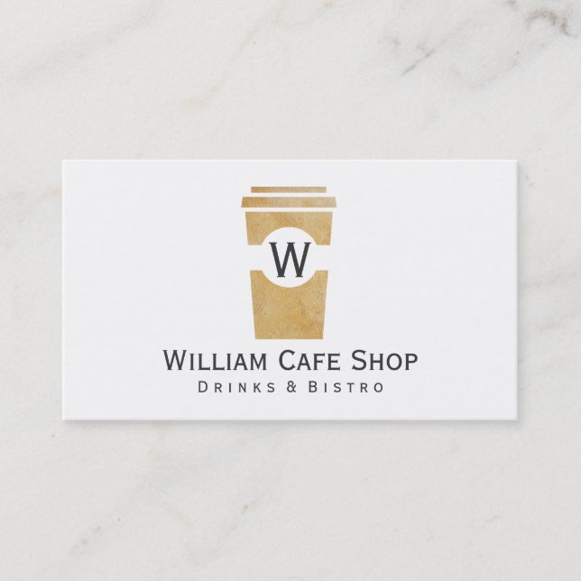 Coffee | to go (brown texture II) Business Card (Front)