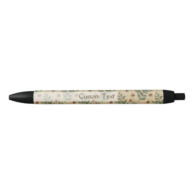Coffee Tree Pattern Black Ink Pen (Front)