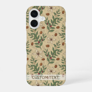 Coffee Tree Pattern iPhone 16 Case
