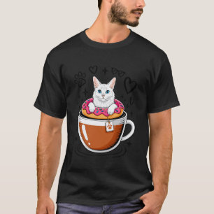 Coffee Turkish Angora Doughnut Ankara Cat T-Shirt