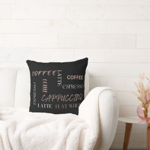 Coffee Typography Modern Barista Style Coffee Gift Cushion