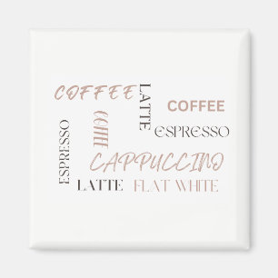 Coffee Typography Modern Café Style Coffee Lover  Magnet