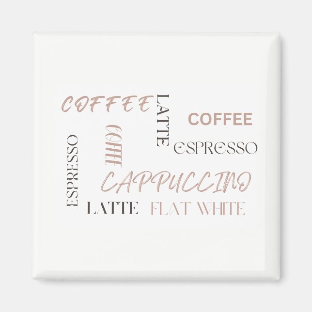 Coffee Typography Modern Café Style Coffee Lover  Magnet (Front)