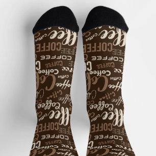 Coffee Typography Pattern Espresso Lover Quote Art Socks