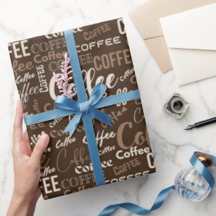 Coffee Typography Wrapping Paper