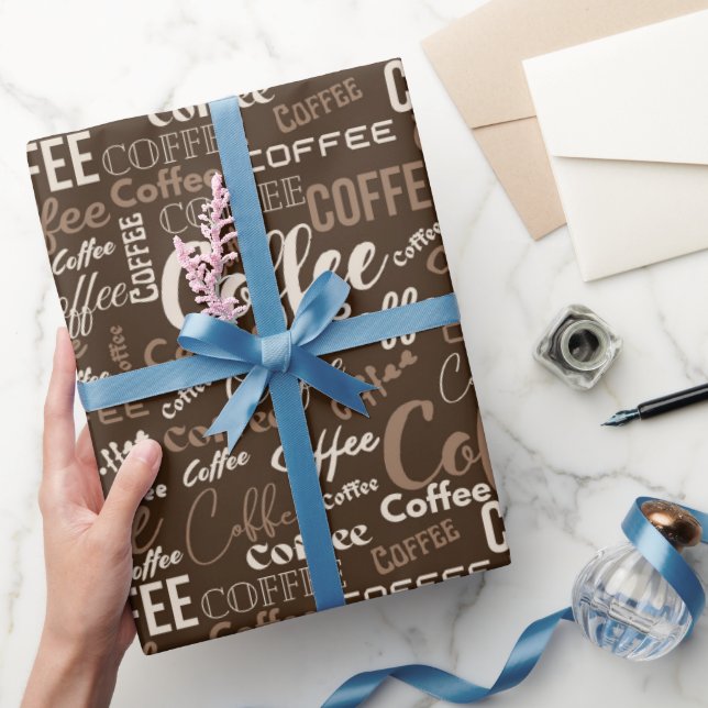 Coffee Typography Wrapping Paper (Gifting)