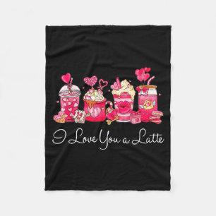 Coffee Valentine Shirt I Love You A Latte Fleece Blanket