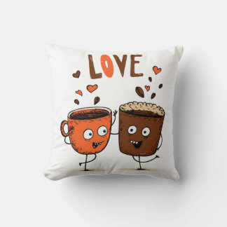 Coffee Vibes Minimalist Latte Art  Cushion