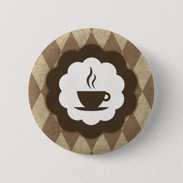 coffee vintage 6 cm round badge (Front)