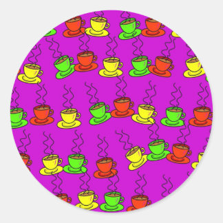 Coffee Wallpaper Classic Round Sticker