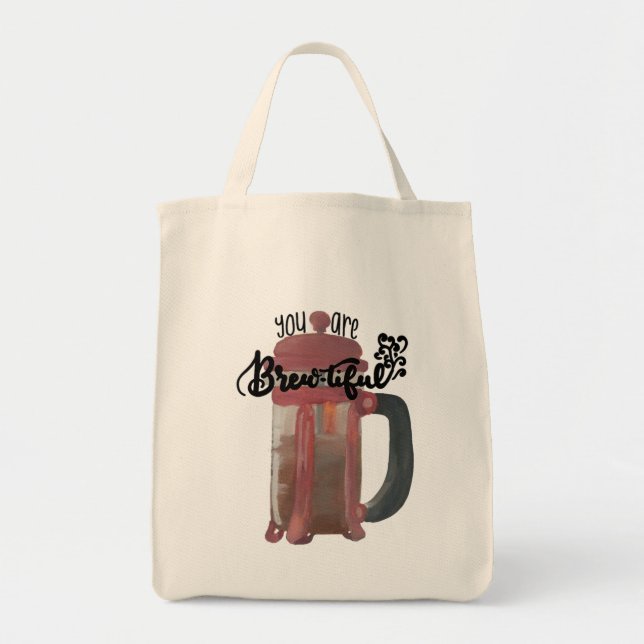 Coffee Watercolor Tote Bag (Front)