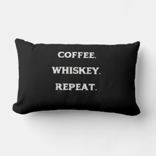Coffee Whiskey Repeat Lumbar Cushion