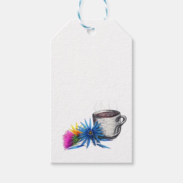 Coffee & Wildflowers Gift Tags (Front)